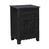 Indian Hand Carved  Solid Wood Bedside Table    08